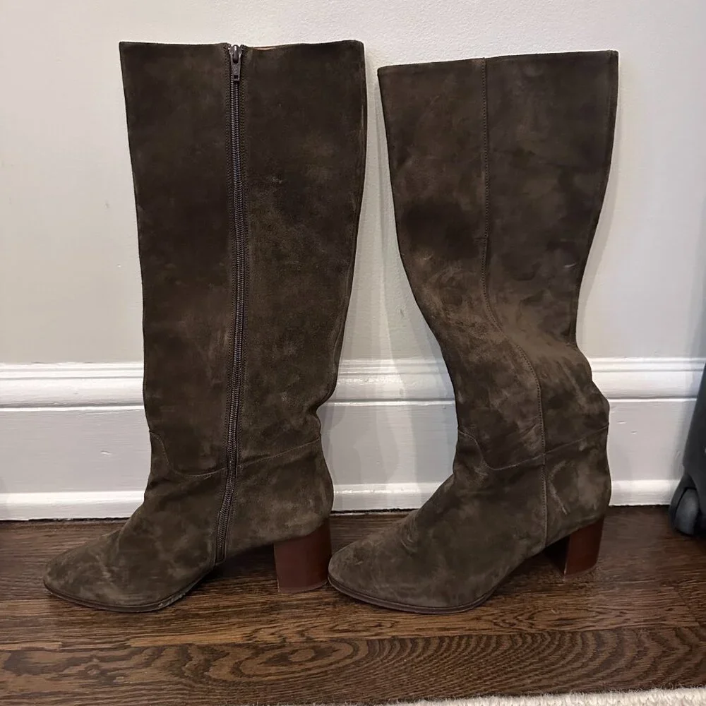 Sézane Adèle boots in Khaki (dark olive), size 39 ~ pre-owned EUC! - Picture 4 of 9